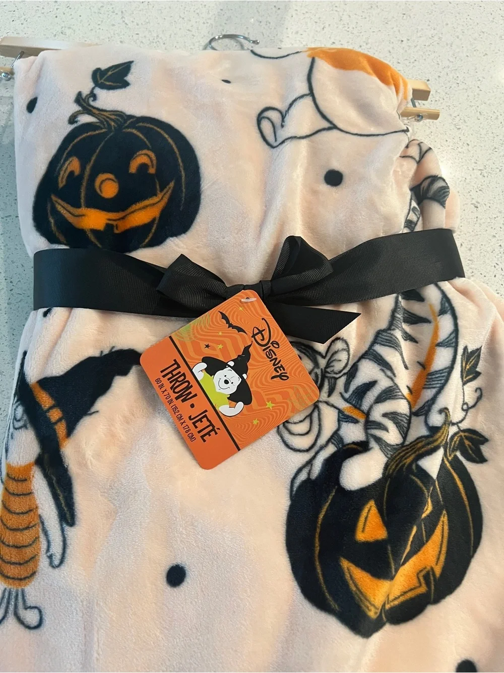 Disney Halloween Pooh Plush Throw Blanket 60x70
